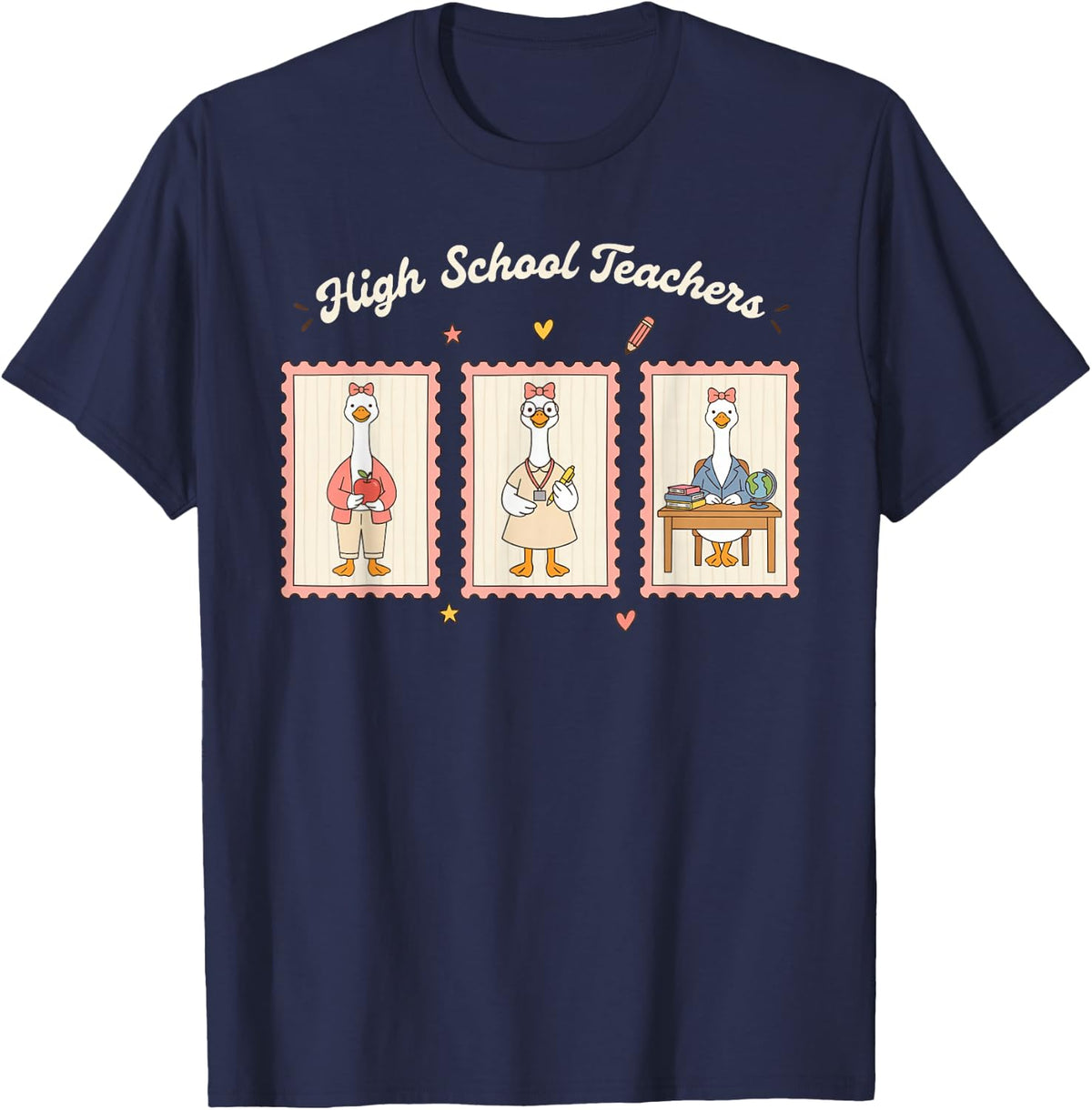 High School Teacher Educator Secondary Faculty Teaching T-Shirt - Navy Blue