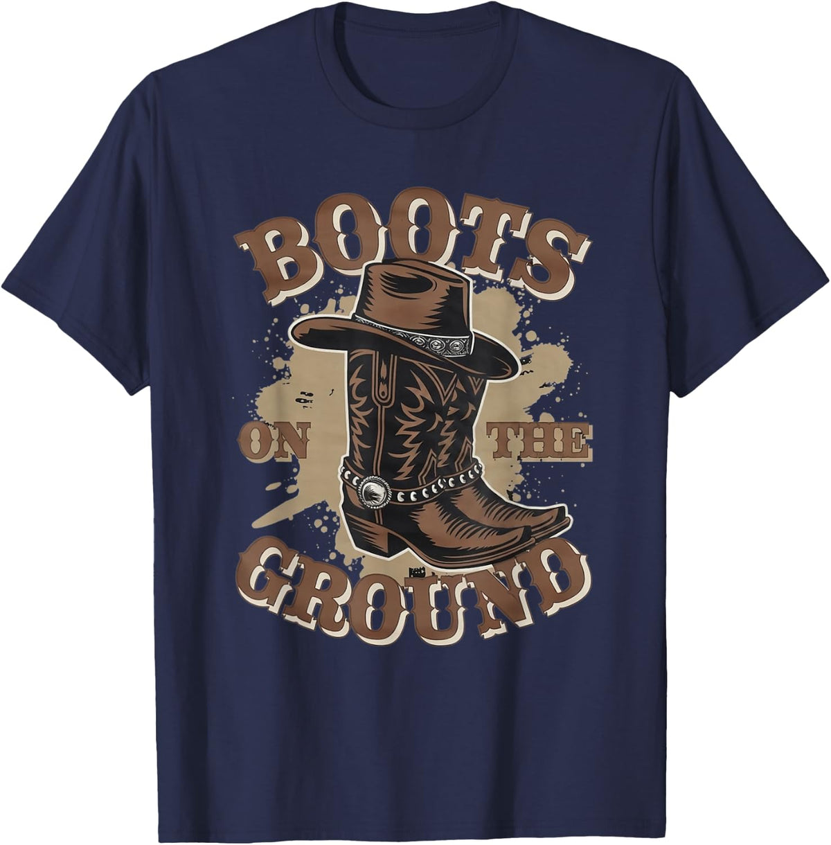 Boots On The Ground Juneteenth Cowgirl Pride Tees T-Shirt for Women - Navy Blue