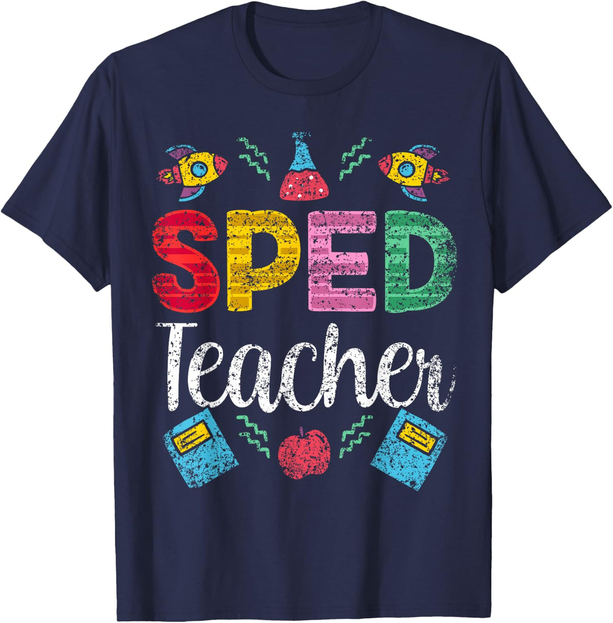 Sped Teacher Cute Special Education Awareness T-Shirt - Navy Blue