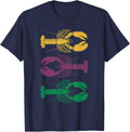 Happy Mardi Gras 2024 Crawfish Matching Party Vintage T-Shirt - Navy Blue