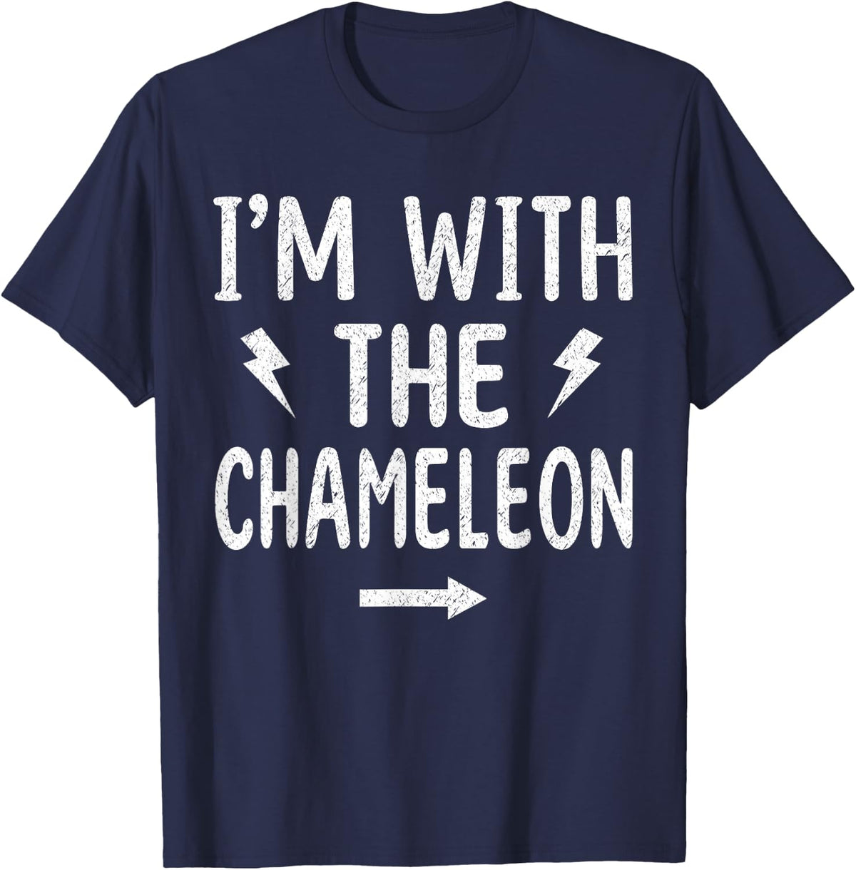 I'm with The Chameleon Funny Halloween Matching Costume T-Shirt - Navy Blue