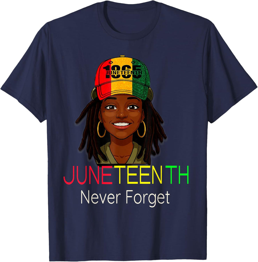 Juneteenth on June 19th Black Freedom T-Shirt - Navy Blue
