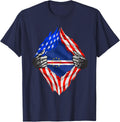 America Cape Verde Flag Roots Heritage American Cape Verdean T-Shirt - Navy Blue