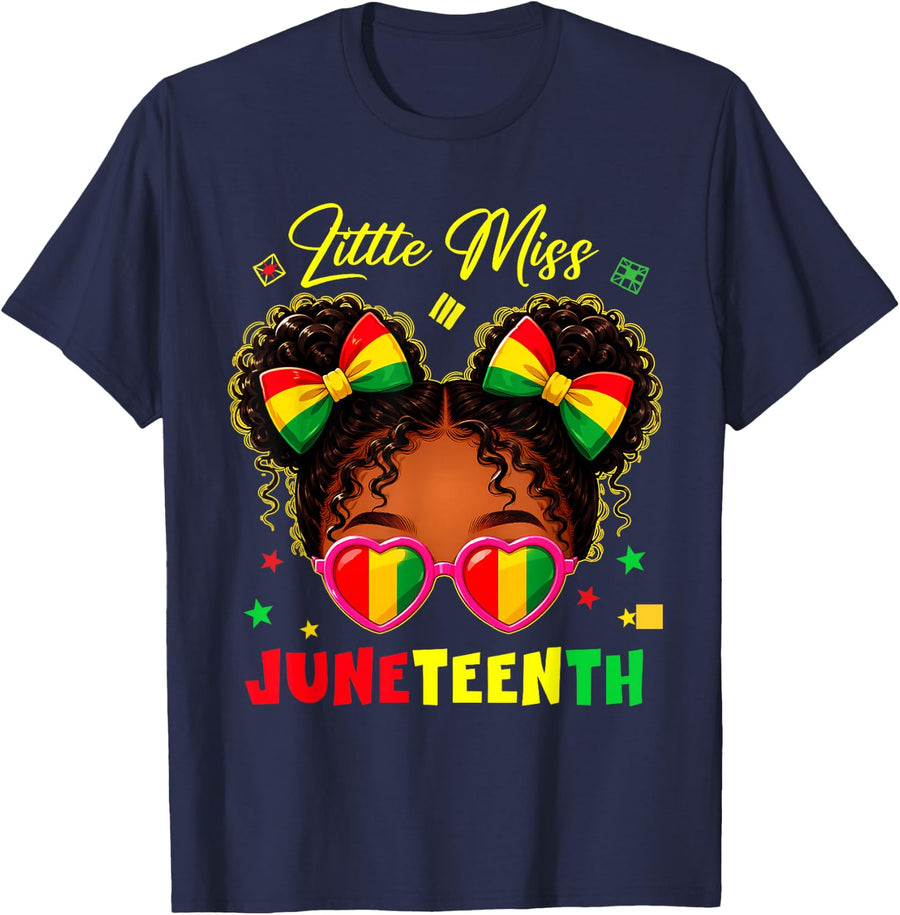 Miss Juneteenth African June 19th Afro Women T-Shirt Tee Youth Toddler - Navy Blue