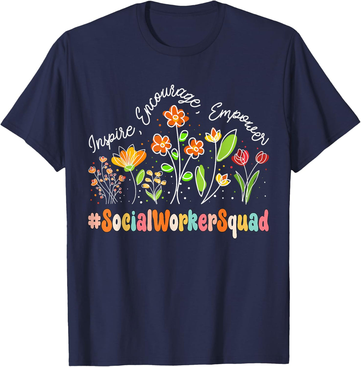 Social Worker Squad Appreciation Week Teacher Back to School T-Shirt - Navy Blue