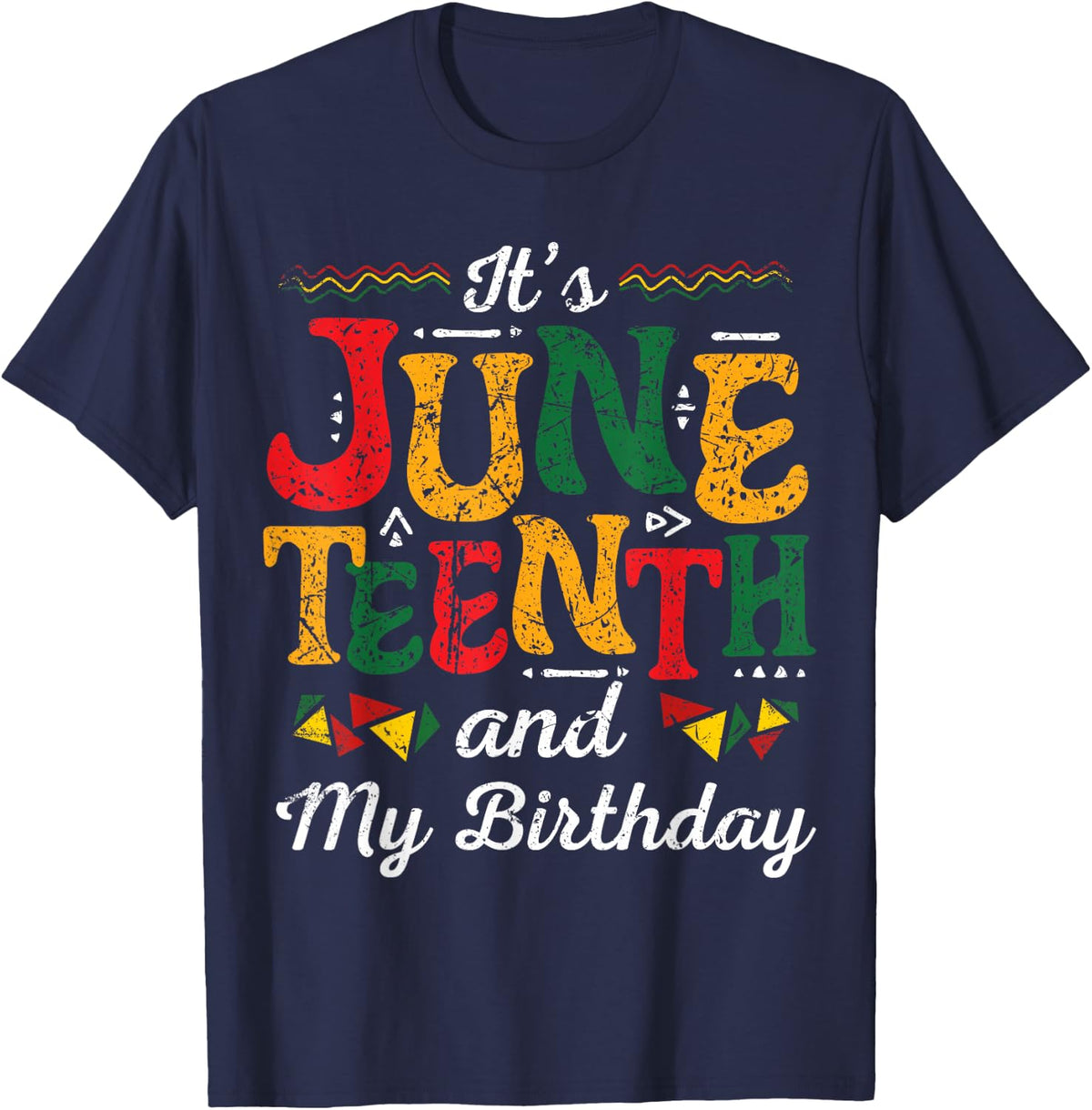 Juneteenth Black History Month Birthday 19 June T-Shirt - Navy Blue