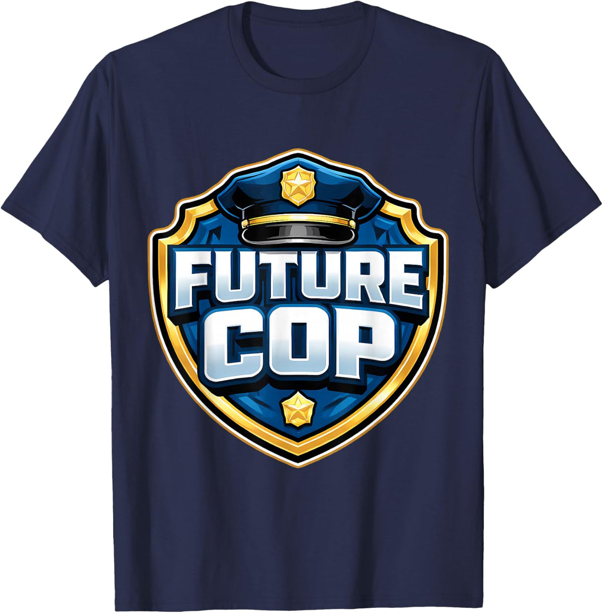 Future Cop Police Officer Academy Policeman Boys Kids Child T-Shirt - Navy Blue