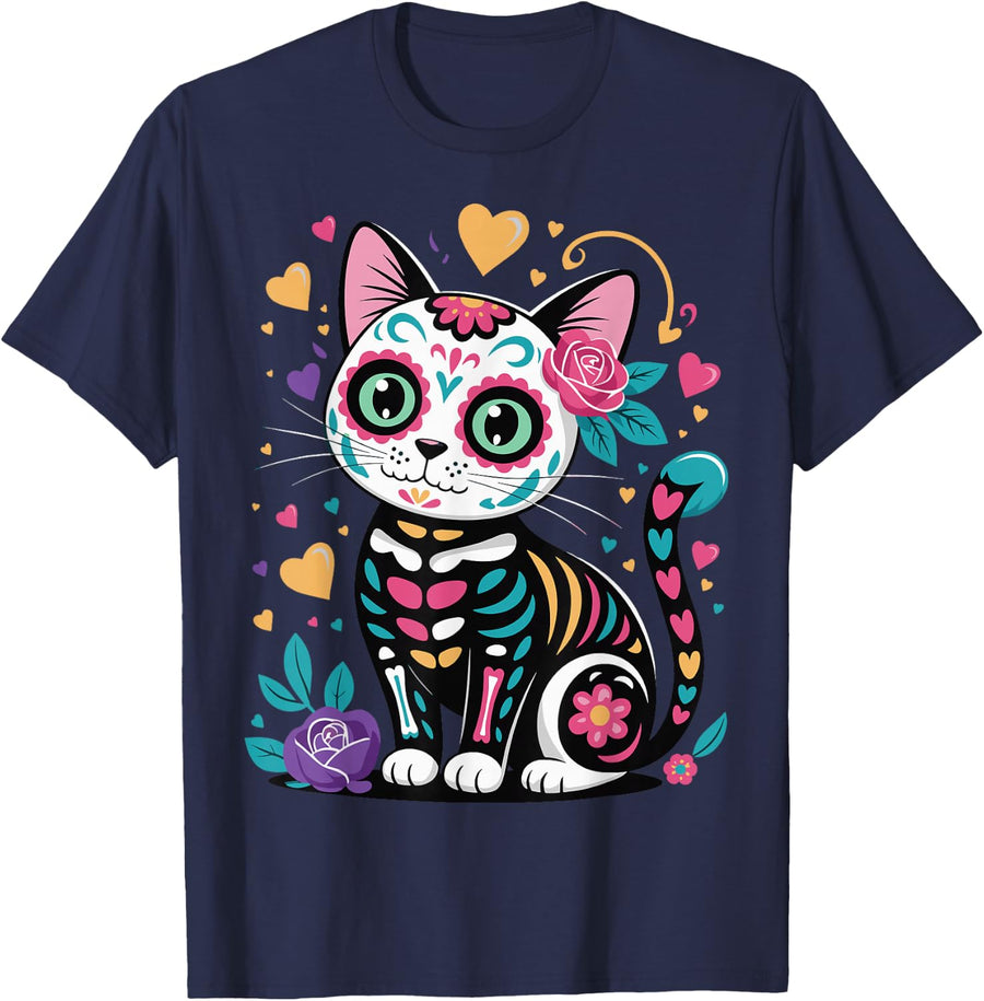 Cat Cinco De Mayo T-Shirt - Navy Blue
