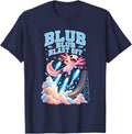 Blub Blub Blast Off Funny Axolotl Lift Off Humor T-Shirt - Navy Blue