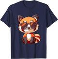 Cute Red Panda Sunglasses T-Shirt - Navy Blue
