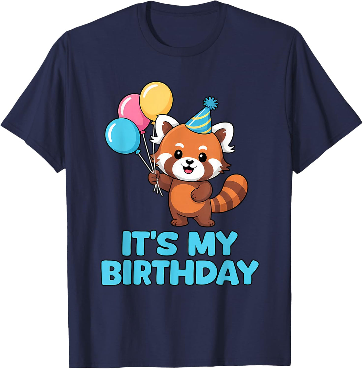 It's My Birthday Kawaii Red Panda T-Shirt - Navy Blue