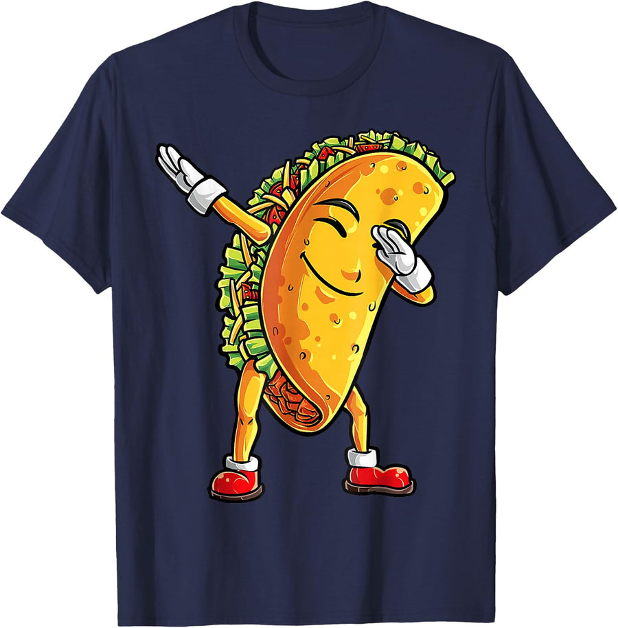 Dabbing Taco Cinco de Mayo Funny Boys Men Mexican Food Dab T-Shirt - Navy Blue