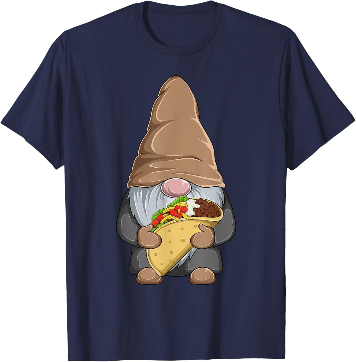 Gnome Taco Funny Cinco De Mayo Mexican Food Tacos T-Shirt - Navy Blue