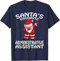 Santa's Favorite Administrative Assistant Christmas T-Shirt - Navy Blue