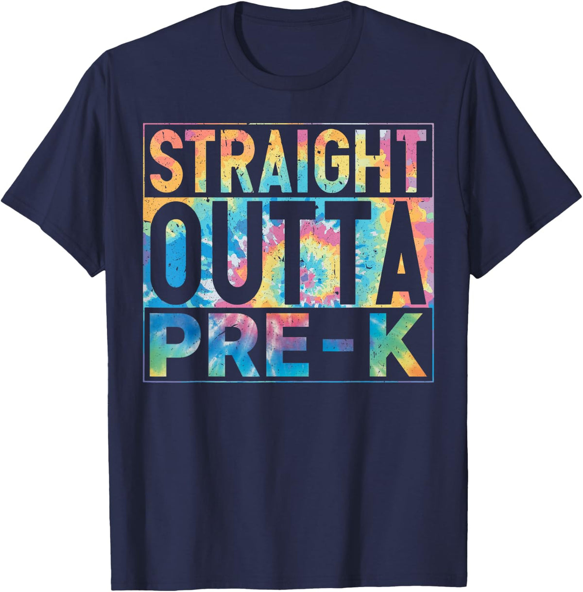 Straight Outta Pre-k School Graduate 2026 Pre-k School Funny T-Shirt - Navy Blue