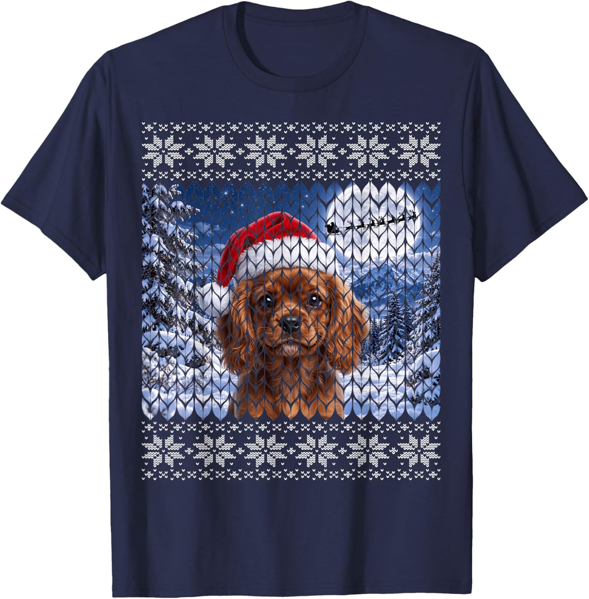 Ruby Cavalier King Charles Spaniel Puppy Dog T-Shirt - Navy Blue