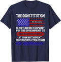 Patriotic Constitution Quote USA Flag Tee T-Shirt - Navy Blue