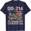DD-214 Military Veteran Patriotic Freedom T-Shirt - Navy Blue