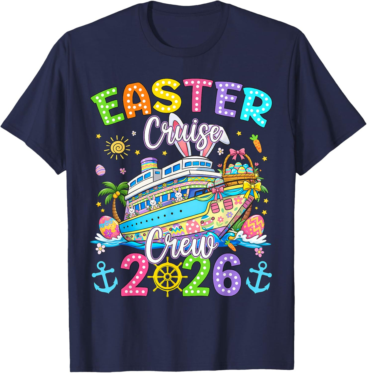 Easter Cruise Crew 2026 Matching Family Vacation Men Women T-Shirt - Navy Blue