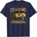 America | Silent Underneath Waves | Vintage Eagle Submarine T-Shirt - Navy Blue