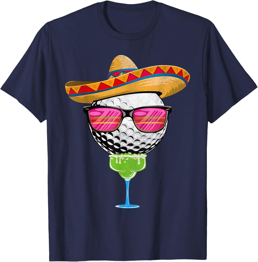 Cinco de Mayo Fietsa Golf Ball Sombrero Margarita Women T-Shirt - Navy Blue