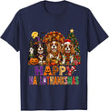 Halloween Thanksgiving Xmas Cavalier King Charles Spaniel T-Shirt - Navy Blue