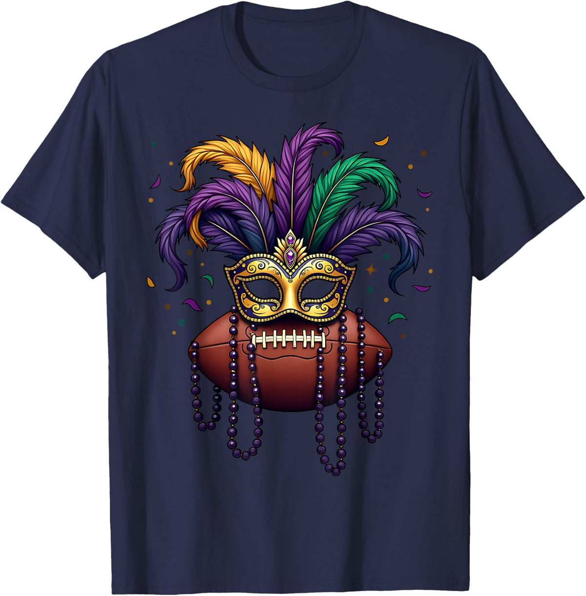 Mask Beads T-Shirt - Navy Blue