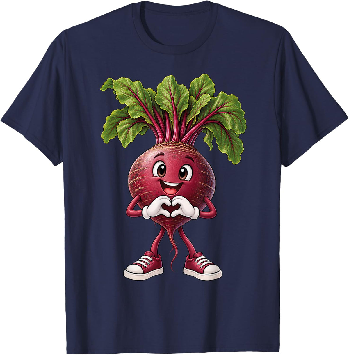 Beetroot with Heart | Cute Beet with Heart Symbol T-Shirt - Navy Blue