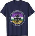 Mardi Gras Parade - Beads Caught Sleep Lost T-Shirt - Navy Blue