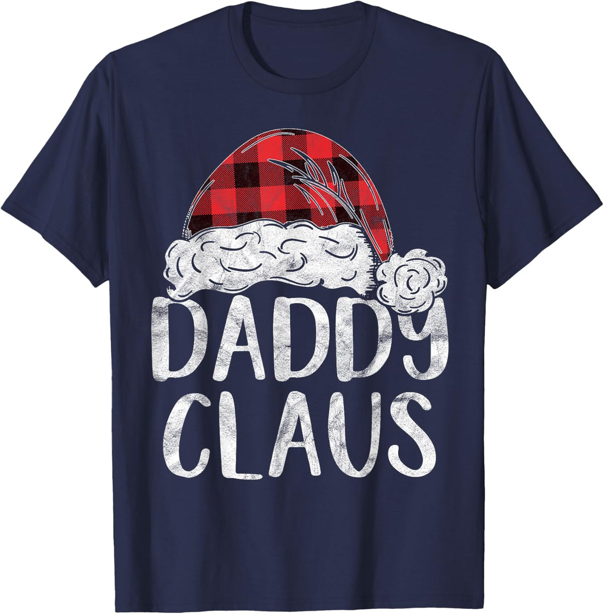 Daddy Claus Christmas Costume Gift Santa Matching Family T-Shirt - Navy Blue