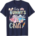 Every Bunny's Favorite CNA Easter Nursing Assistant Floral T-Shirt - Navy Blue