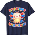 Autism Support Stimming Axolotl I Get Flappy When I'm Happy T-Shirt - Navy Blue