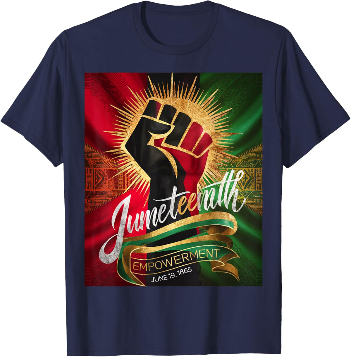 Celebrate Juneteenth Freedom Day With Vibrant Colors T-Shirt - Navy Blue