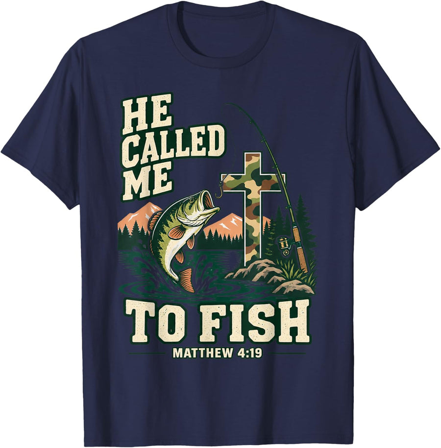 Matthew 4:19 T-Shirt - Navy Blue