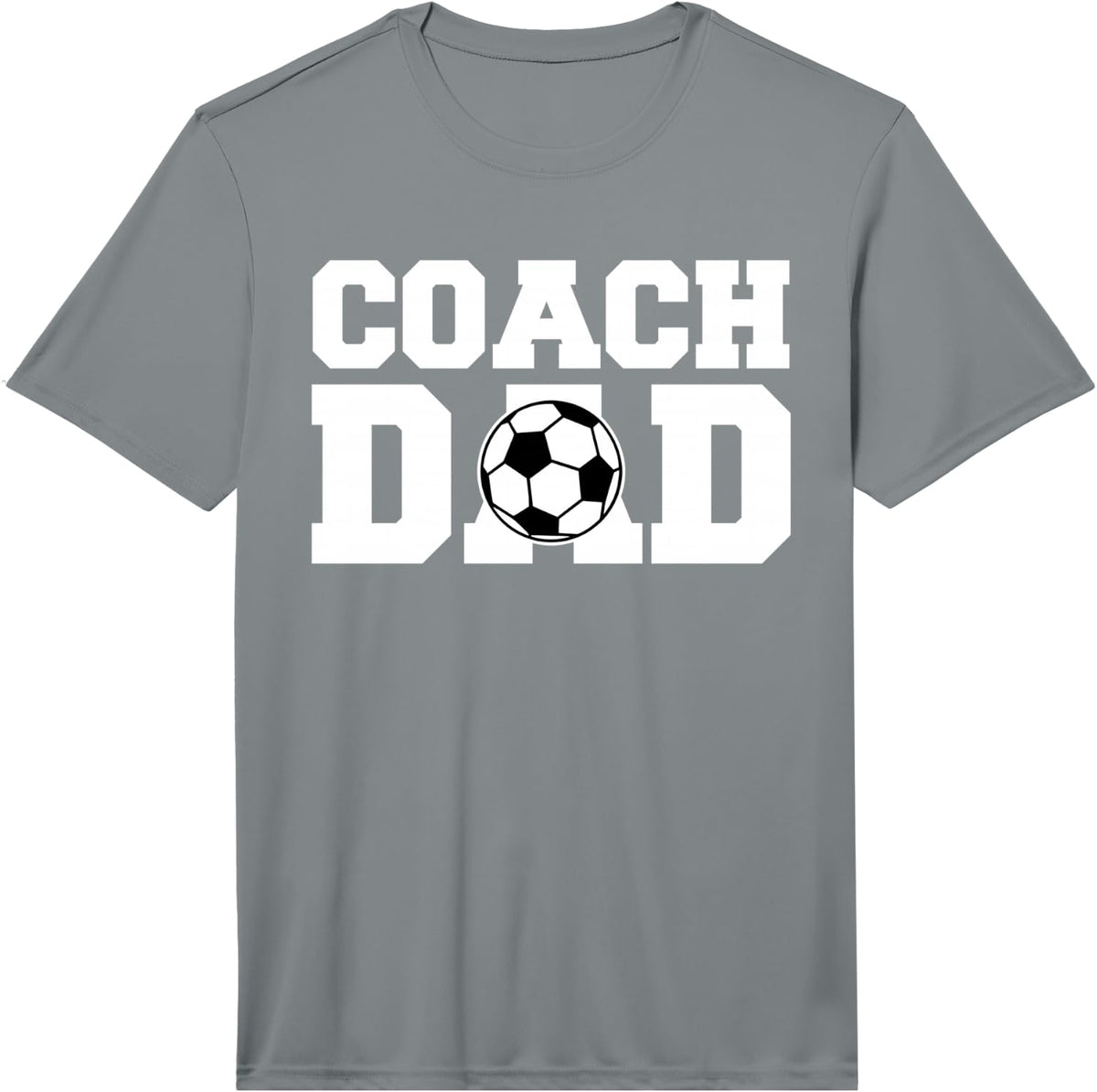 Coach Dad Soccer- Dad Soccer Coach Performance T-Shirt - Slate Grey