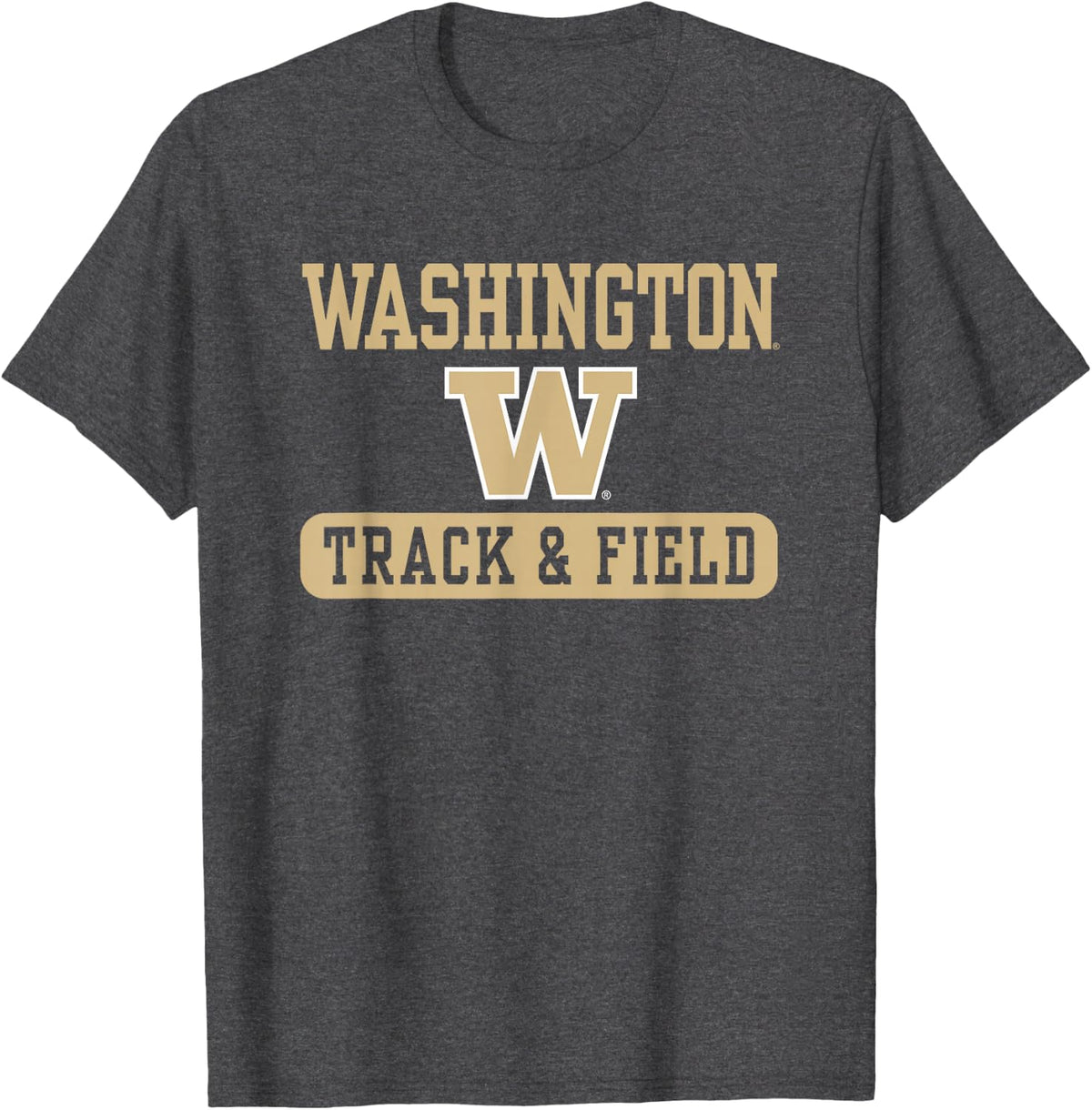 Washington Huskies Track & Field Officially Licensed T-Shirt - Dark Heather Grey