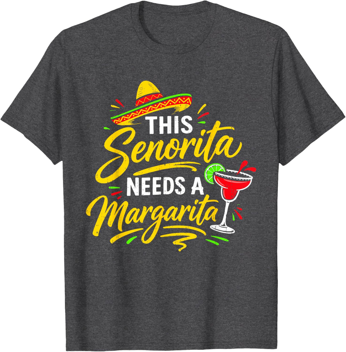 Margarita Cinco De Mayo Mexican Party Men Women 5 De Mayo T-Shirt - Dark Heather Grey