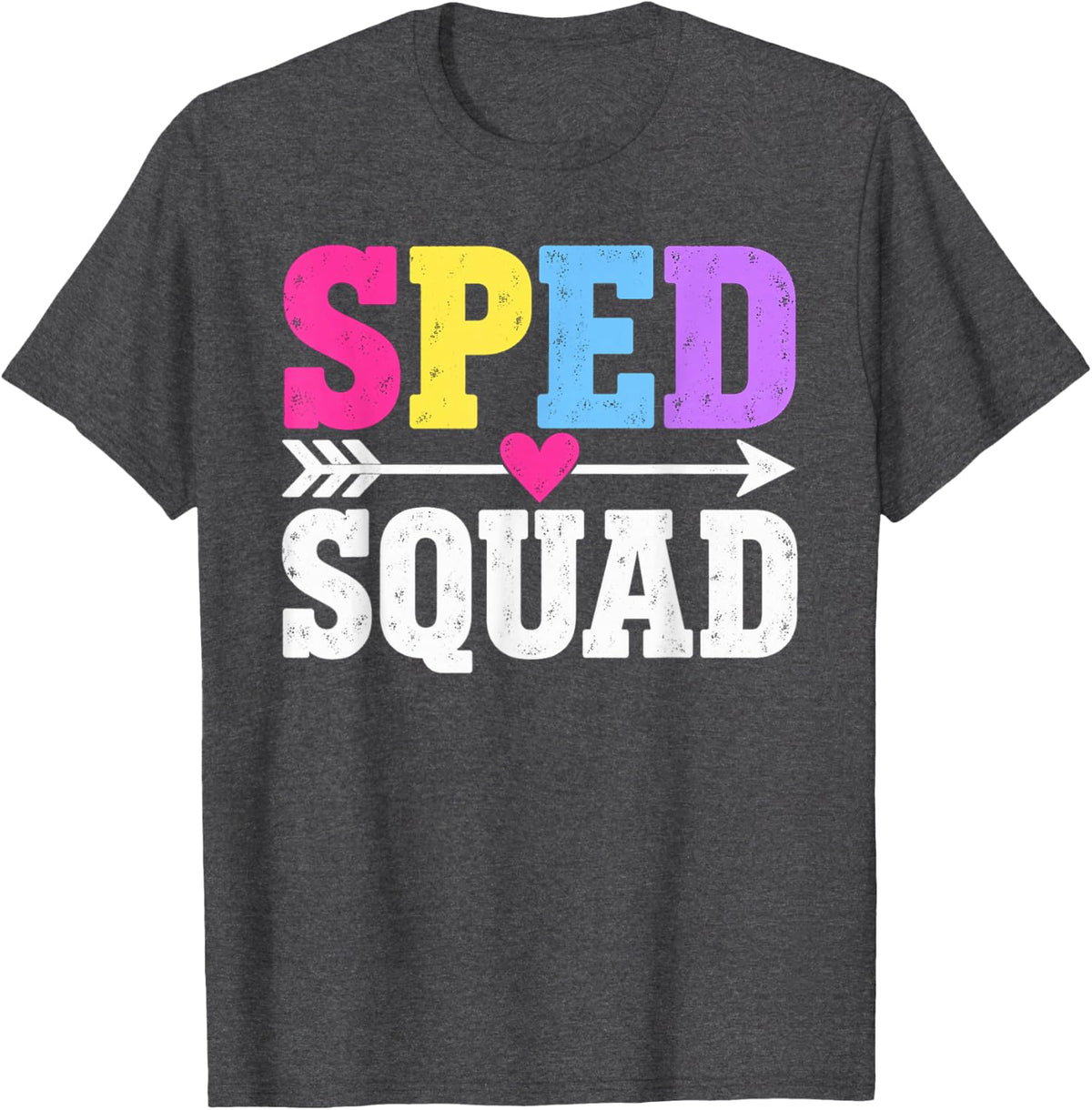 SPED Squad Special Education Teacher Team Staff Educator T-Shirt - Dark Heather Grey