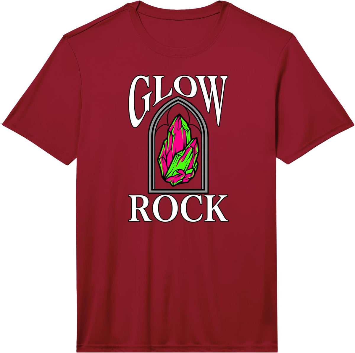 Men's Geologist Rockhound Fluorescent Mineral Glow Rock Performance T-Shirt - Red