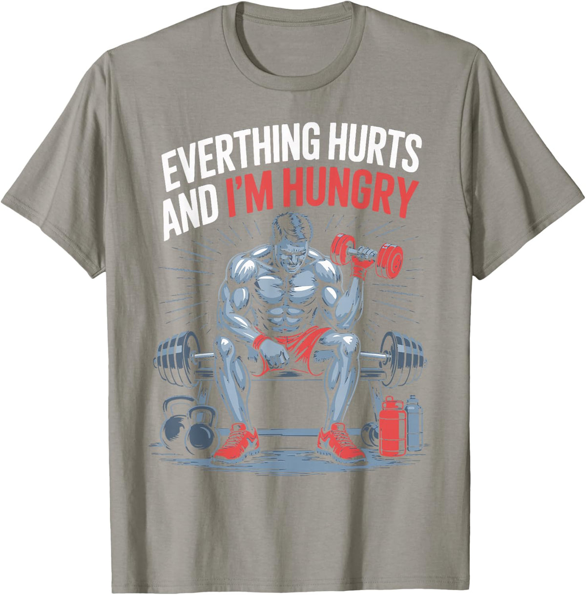 Workout Gym Weightlifting for Funny Bodybuilder Gym Trainers T-Shirt - Slate Grey