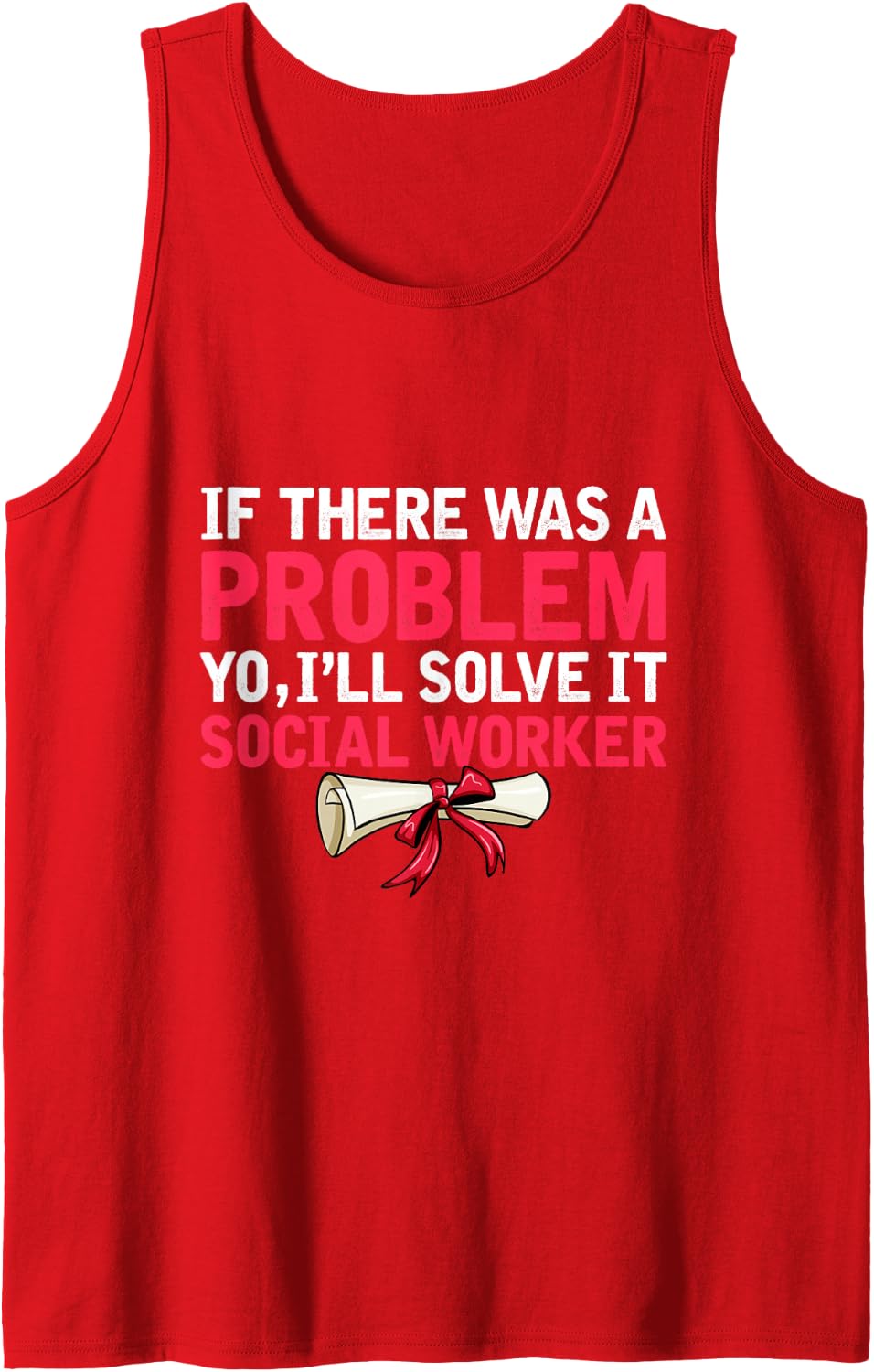 Social Worker Graduation Student College University Sleeveless Tank Top - Red