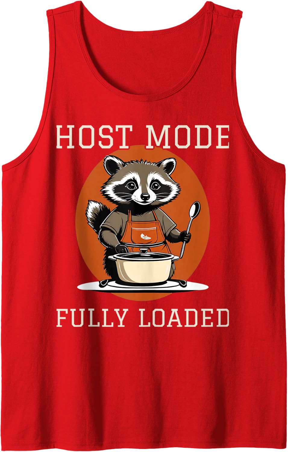 Raccoon Thanksgiving Table Coordinator Animal Fan Sleeveless Tank Top - Red