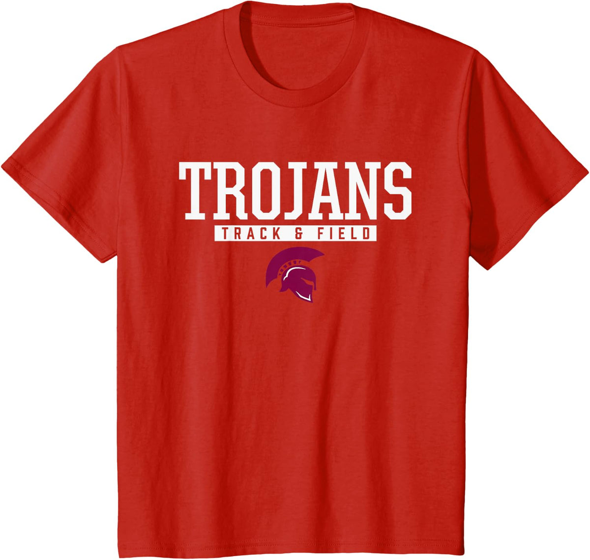 Coffee Trojans Logo Track & Field HS T-Shirt - Red