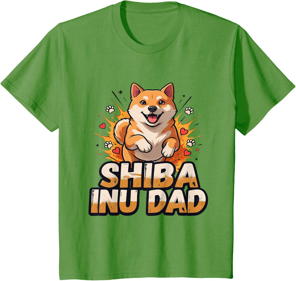 Shiba Inu Dad Proud Dog Owner T-Shirt - Grass Green