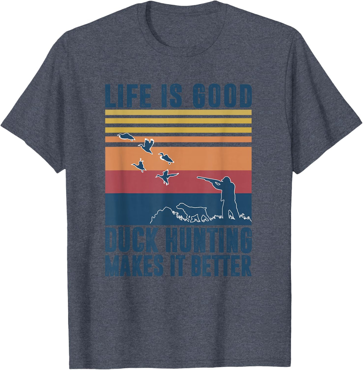 Duck Hunting Gifts for Duck Hunters Men Women Waterfowl T-Shirt - Heather Blue