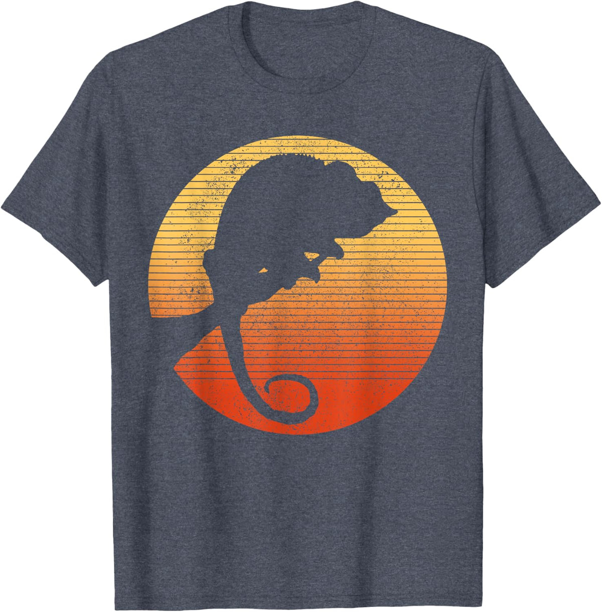 Chameleon Vintage Retro Reptile Pet Gift T-Shirt - Heather Blue