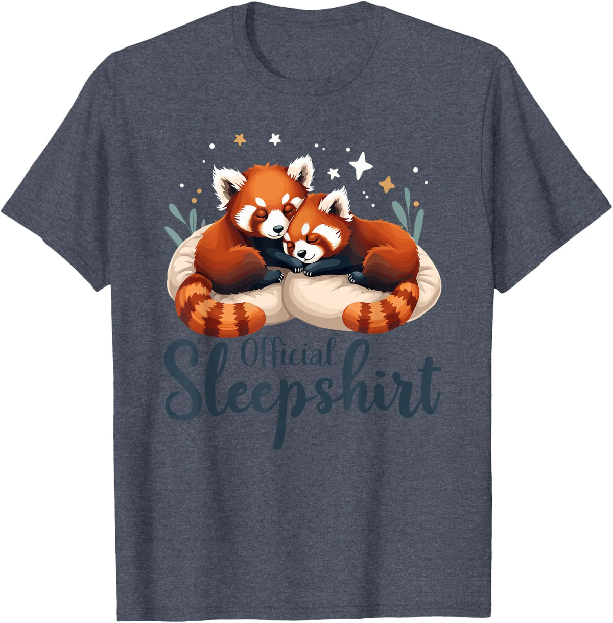 Sleep Red Panda, Official Sleepshirt, Nightshirt & Sleeping T-Shirt - Heather Blue