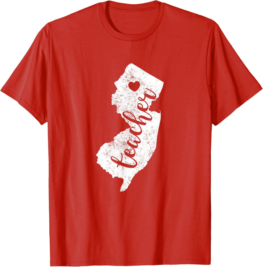 Teacher Red For Ed T-Shirt New Jersey Public Education Men Women Kids T-Shirt - Red