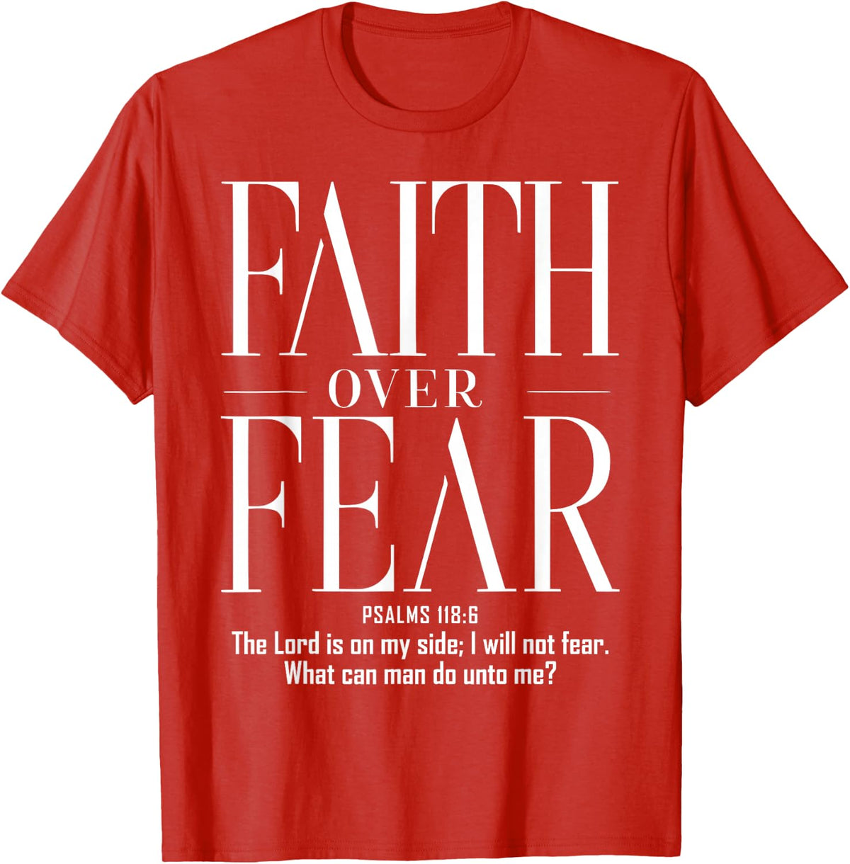 Christian shirts for men Christianity Shirts Faith Over Fear T-Shirt - Red