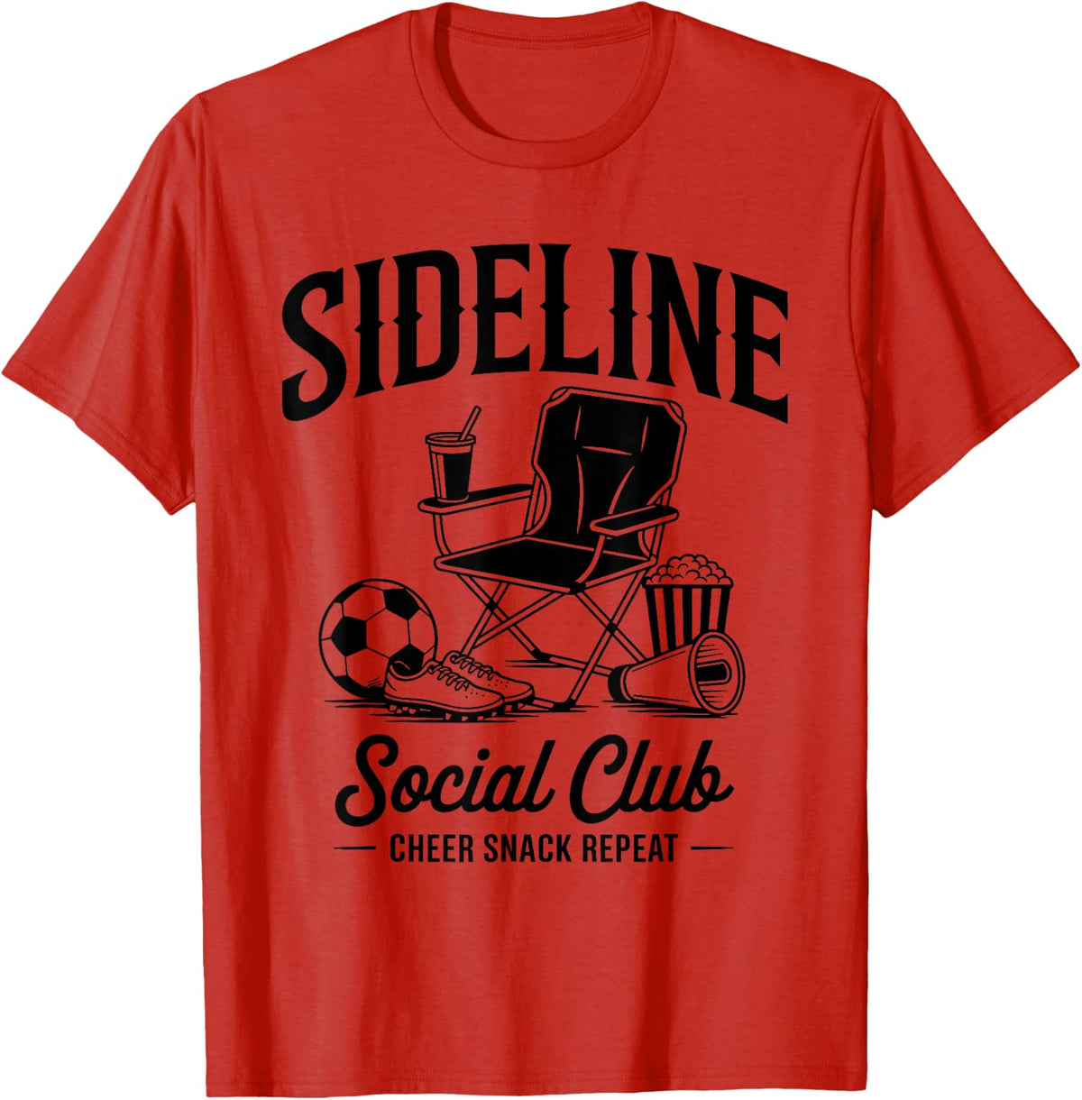 Sideline Social Club Grandma Sister Mothers Day Soccer Mom T-Shirt - Red